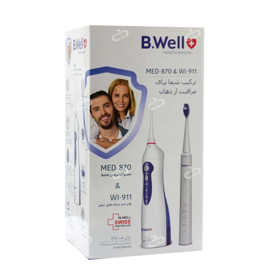 پک ترکیبی مسواک برقی MED-870 و واترجت دندان قابل حمل WI-911 بی ول