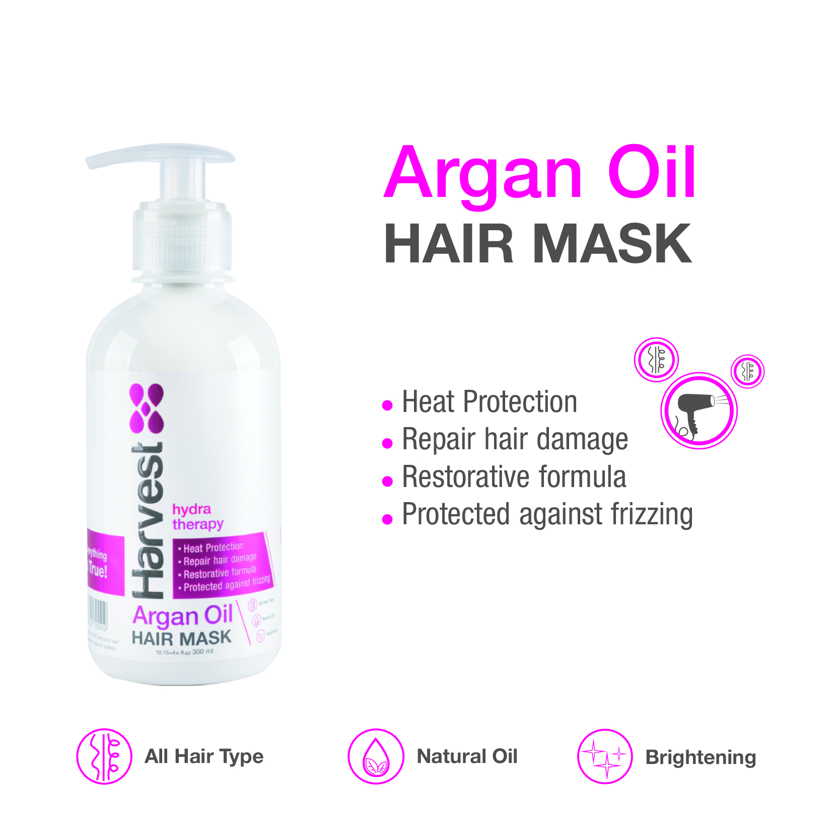 ماسک مو روغن آرگان بدون آبکشی 300 میل هاروست ماسک مو روغن آرگان بدون آبکشی 300 میل هاروست
